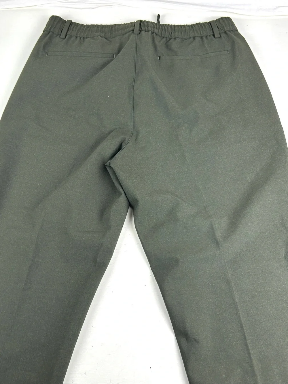 Banana Republic Dress Pants Mens 36x32 Green Polyester Blend Drawstring Cuffed